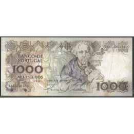 Portugal 1.000 Escudos 20 Dic 1990 P181h