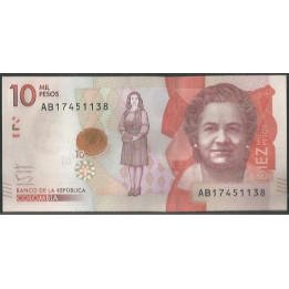 Billete de 10.000 Pesos 19 Ago 2015 AB BGWNF10-2