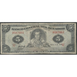 Ecuador 5 Sucres 2 Ene 1958 FS P100b