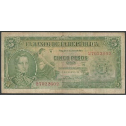 Billete de 5 Pesos 1 Ene 1953 M27022602 BGW124