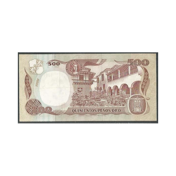 Billete de 500 Pesos 4 Ene 1993 BGW409 reverso