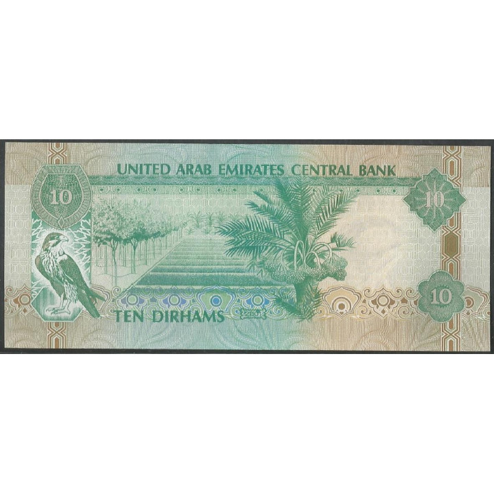 Emiratos Arabes Unidos 10 Dirhams 2001 P20b reverso