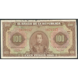 Billete de 100 Pesos 1 Ene 1951 7 Dig BGW290