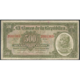 Billete de 500 Pesos 20 Jul 1964 7 Dig BGW385