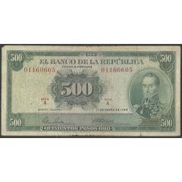 Billete de 500 Pesos 1 Ene 1968 BGW386
