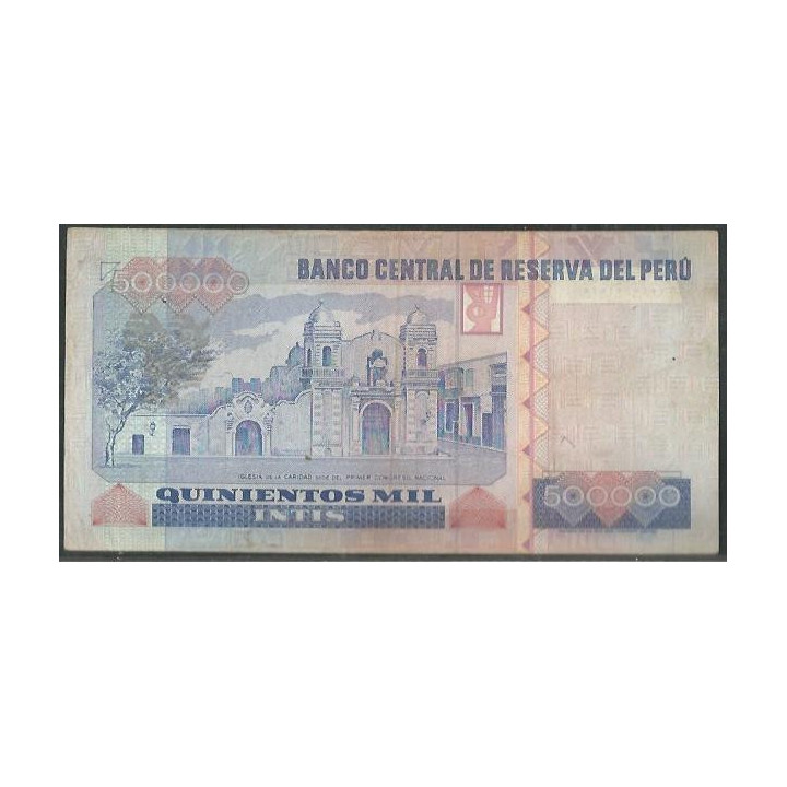 Peru 500.000 Intis 21 Dic 1988 TDLR P146A reverso
