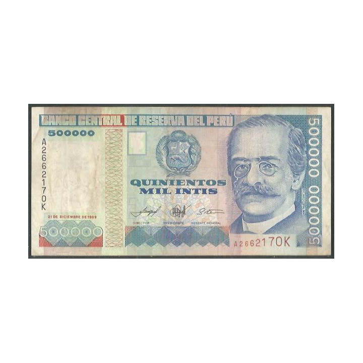 Peru 500.000 Intis 21 Dic 1989 B de M P147