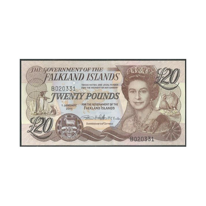 Islas Falkland 20 Pounds 1 Ene 2011 P19