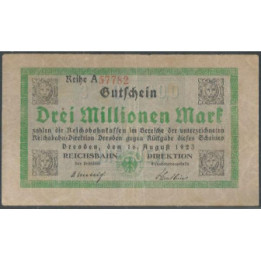 Alemania - Dresden 3.000.000 Mark 16 Ago 1923