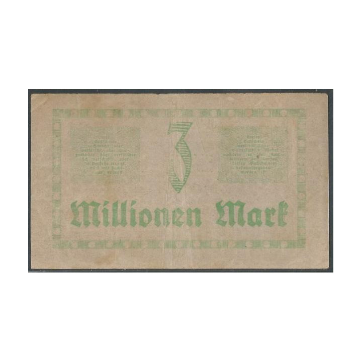 Alemania - Dresden 3.000.000 Mark 16 Ago 1923 reverso