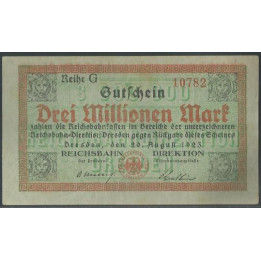 Alemania - Dresden 3.000.000 Mark 20 Ago 1923