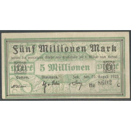 Alemania - Cochem 5.000.000 Mark 10 Ago 1923