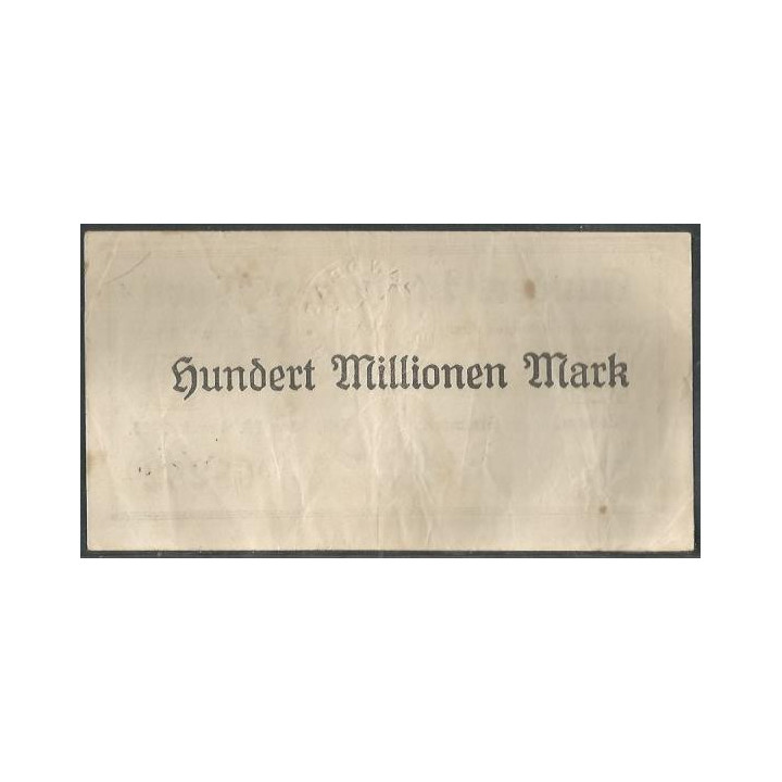 Alemania - Cochem 100.000.000 Mark 10 Ago 1923 reverso