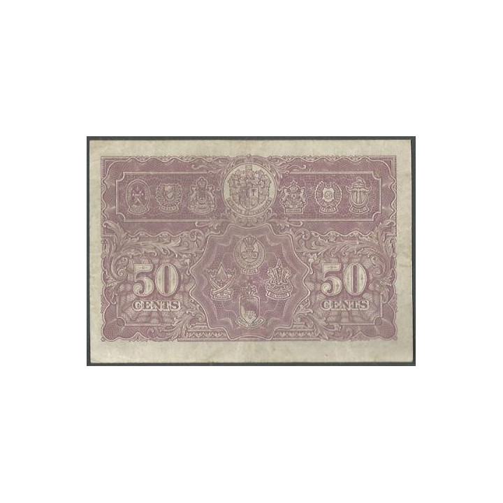 Malaya 50 Cents 1 Jul 1941 P10a reverso