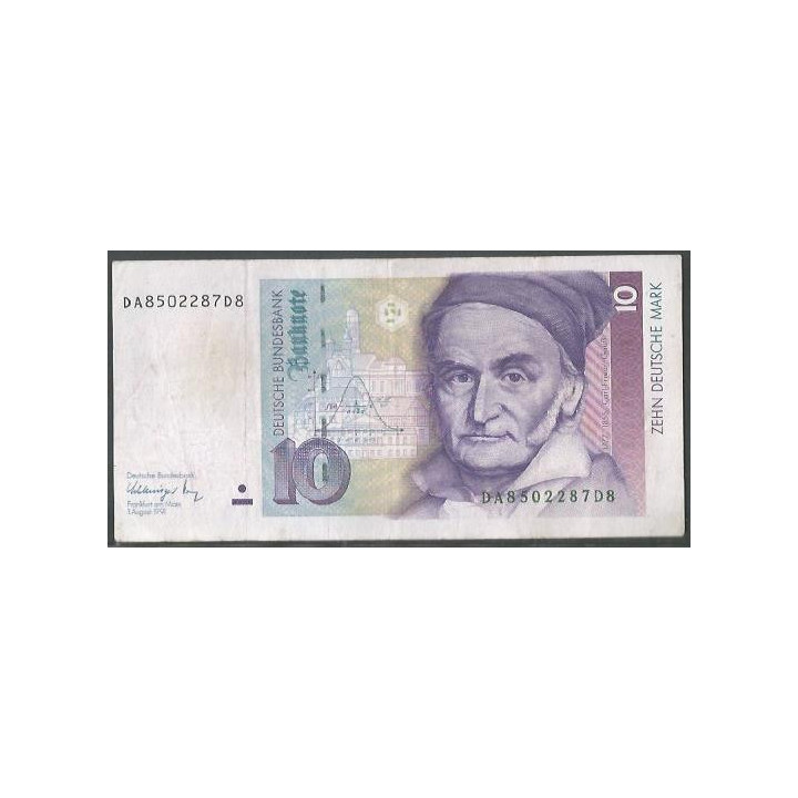 Alemania 10 Mark 1 Ago 1991 P38b
