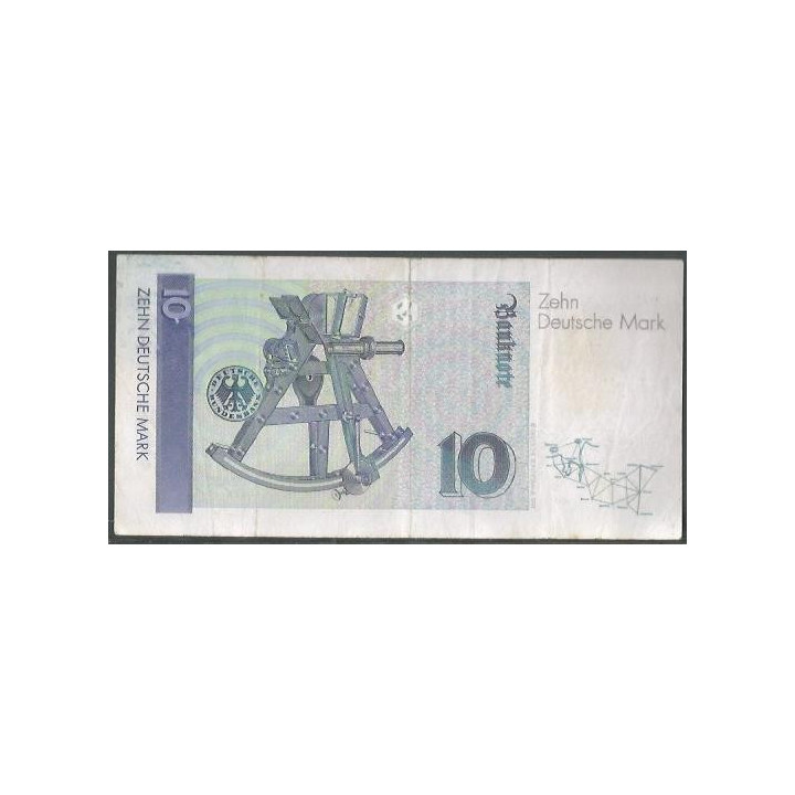 Alemania 10 Mark 1 Ago 1991 P38b reverso