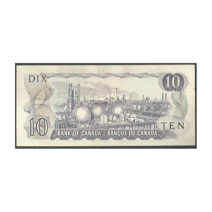 Canada 10 Dollars 1971 P88c reverso