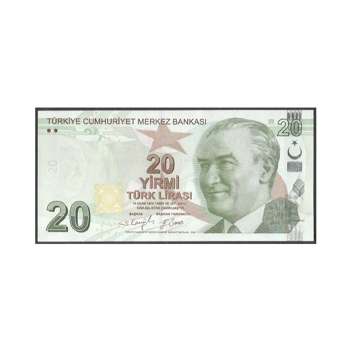 Turkya 20 Liras ND2009 P224f