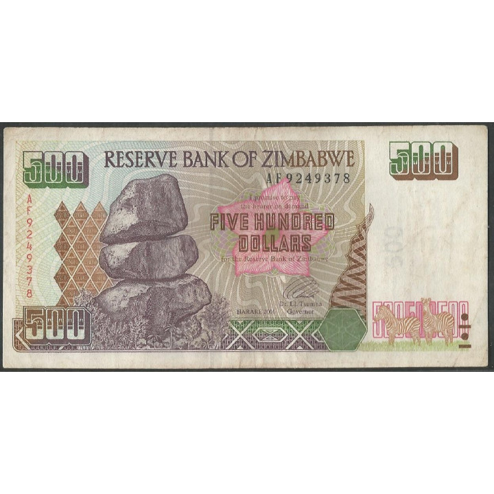 Zimbabwe 500 Dollars 2001 P11a