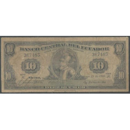 Ecuador 10 Sucres 23 May 1963 JE P101Aa