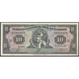 Ecuador 10 Sucres 1 Ene 1966 KU P101Aa