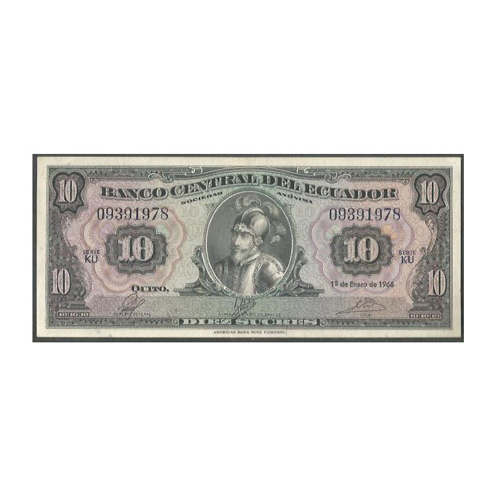 Ecuador 10 Sucres 1 Ene 1966 KU P101Aa