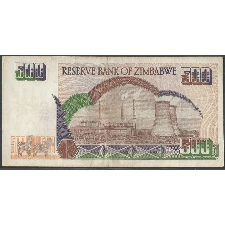 Zimbabwe 500 Dollars 2001 P11a reverso