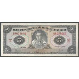Ecuador 5 Sucres 20 Abr 1983 HX Firma 1 P108b