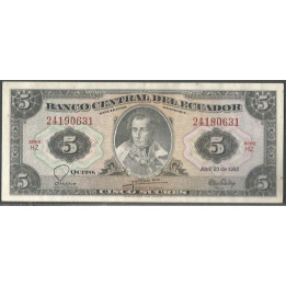 Ecuador 5 Sucres 20 Abr 1983 HZ Firma 7 P108b