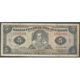 Ecuador 5 Sucres 20 Abr 1983 HZ Firma 7 P108b