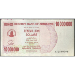 Zimbabwe 10.000.000 Dollars 1 Ene 2008 P55a