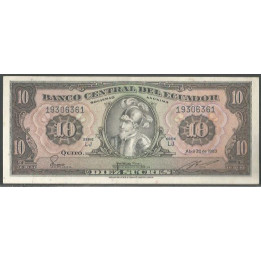 Ecuador 10 Sucres 2O Abr 1983 LJ Firma 2 P114b
