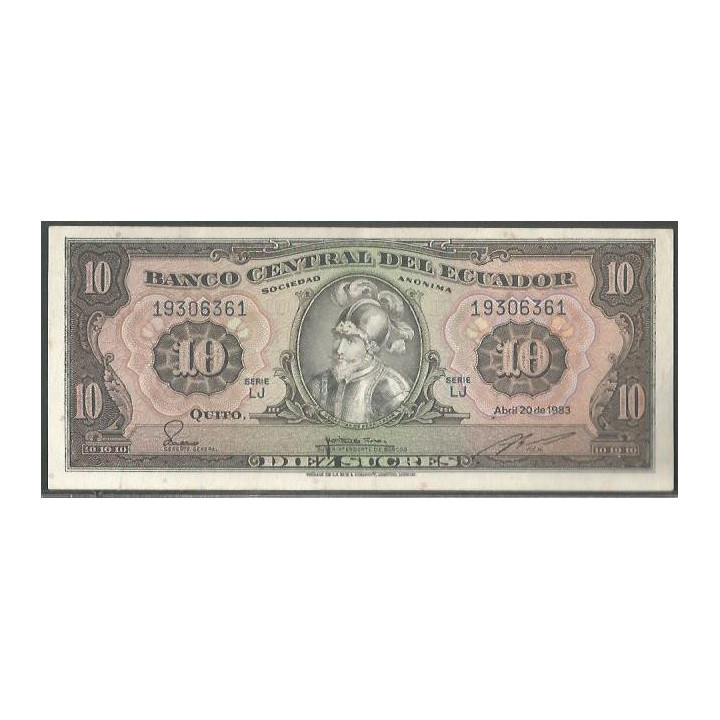 Ecuador 10 Sucres 2O Abr 1983 LJ Firma 2 P114b