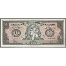 Ecuador 10 Sucres 2O Abr 1983 LJ Firma 1 P114b