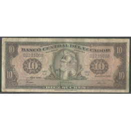 Ecuador 10 Sucres 2O Abr 1983 LJ Firma 7 P114b