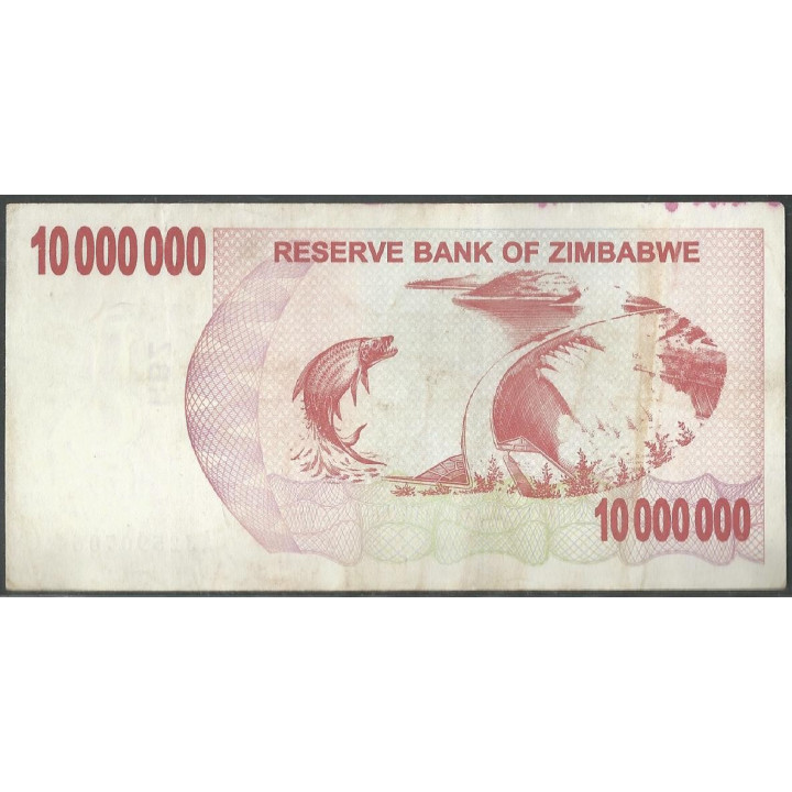Zimbabwe 10.000.000 Dollars 1 Ene 2008 P55a reverso