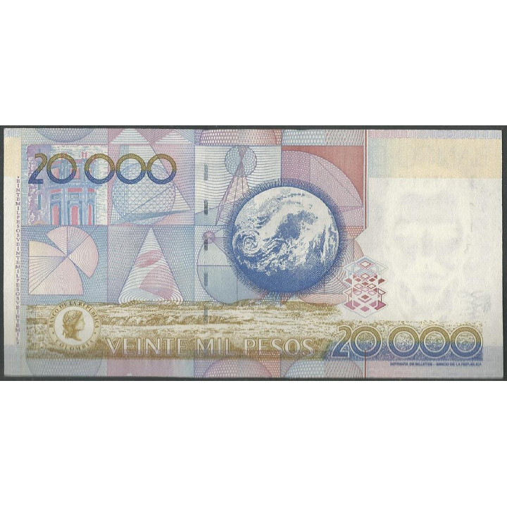 Billete de 20.000 Pesos 6 Sep 2013 BGW738 reverso