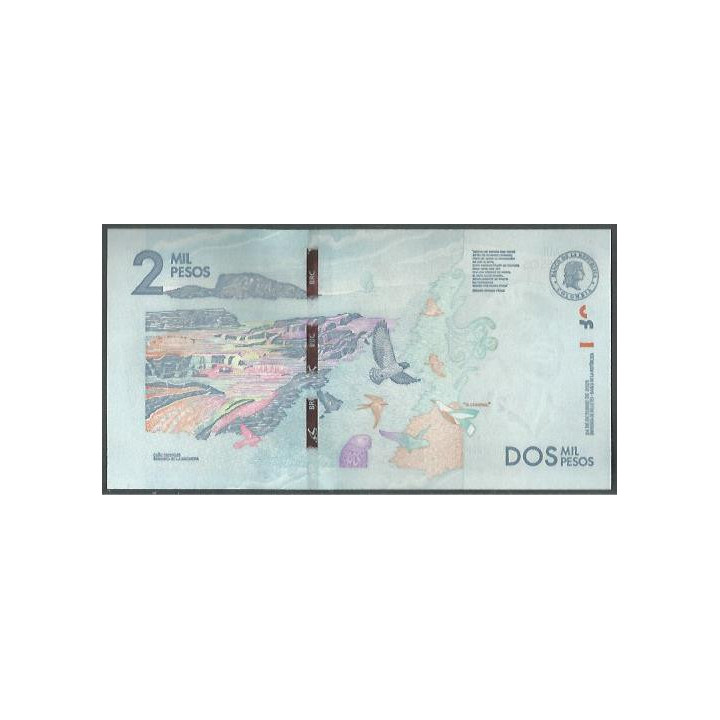 Billete de 2.000 Pesos 24 Oct 2023 Serie CG BGWNF2- reverso