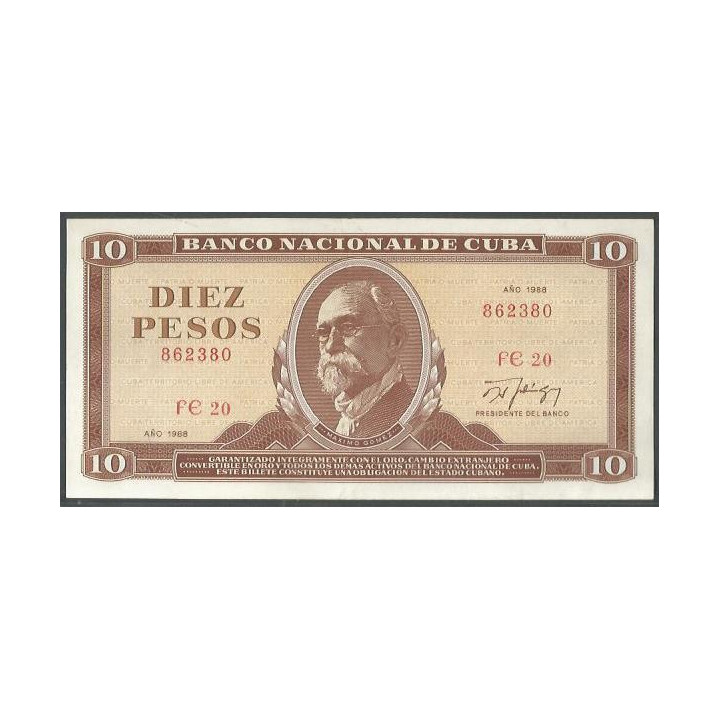 Cuba 10 Pesos 1988 P104d