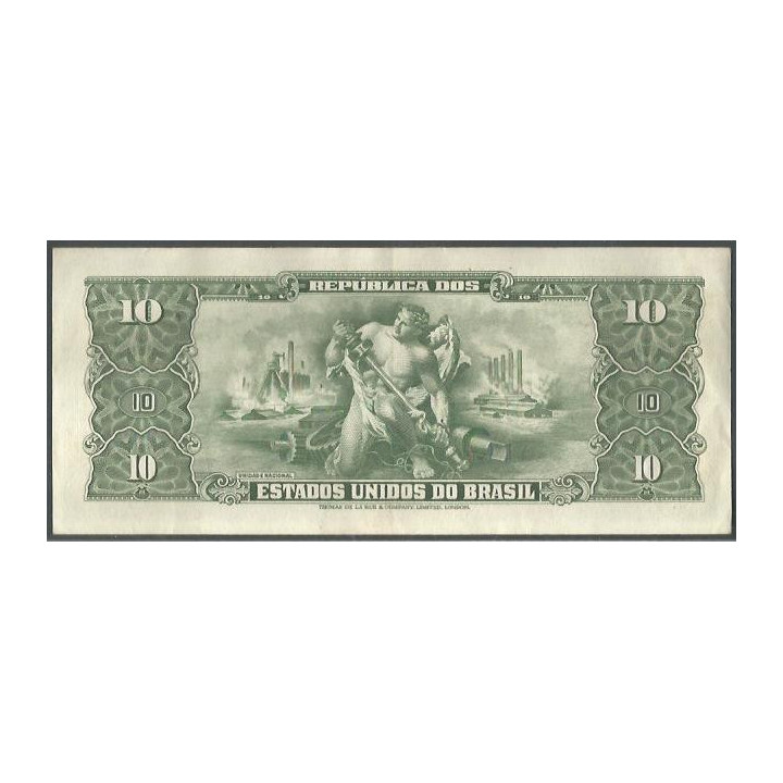 Brasil 10 Cruzeiros ND1950 P143 reverso