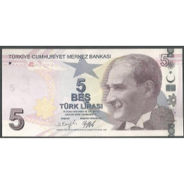 Turkya 5 Liras L1970 (2009) P222f