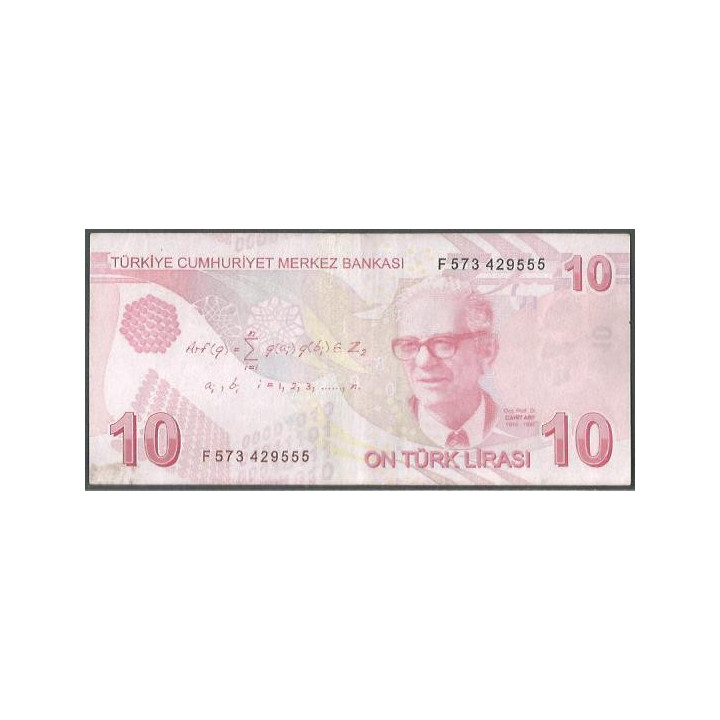 Turkya 10 Liras L1970 (2009) P223f reverso