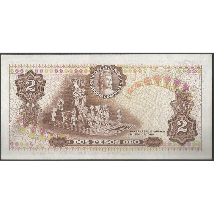 Billete de 2 Pesos 20 Jul 1976 BGW096 reverso