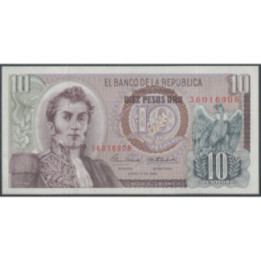 Billete de 10 Pesos 2 Ene 1969 BGW186