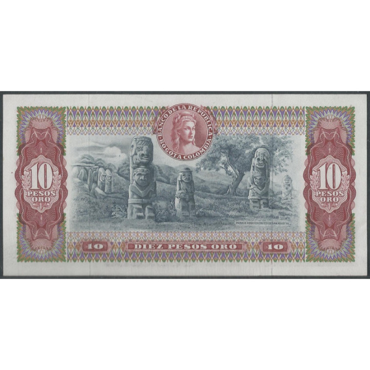 Billete de 10 Pesos 2 Ene 1969 BGW186 reverso