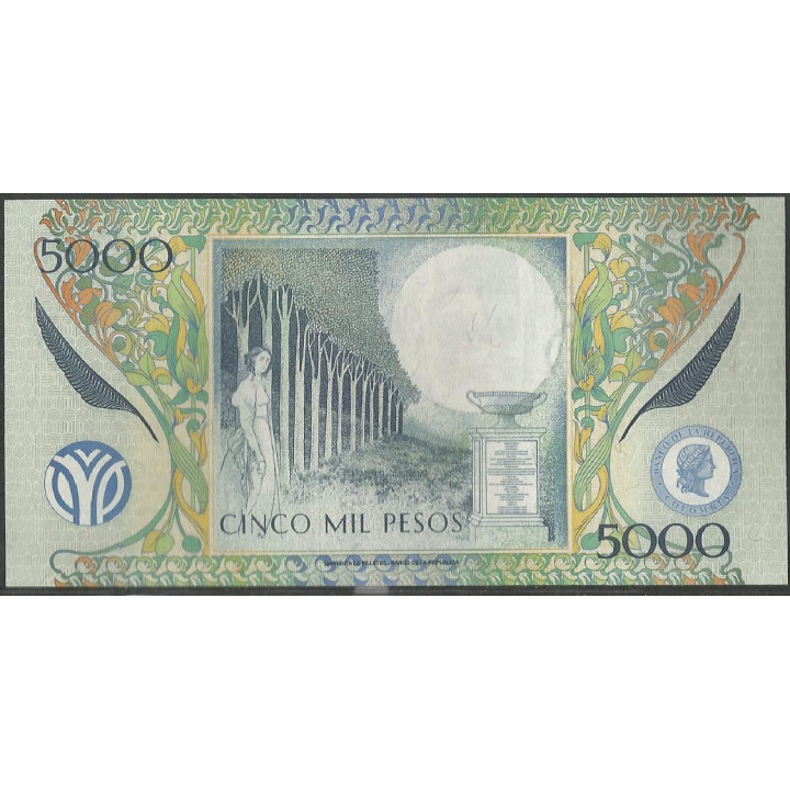 Billete de 5.000 Pesos 19 Ago 2012 BGW546 reverso