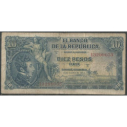 Billete de 10 Pesos 1 ene 1953 BGW173