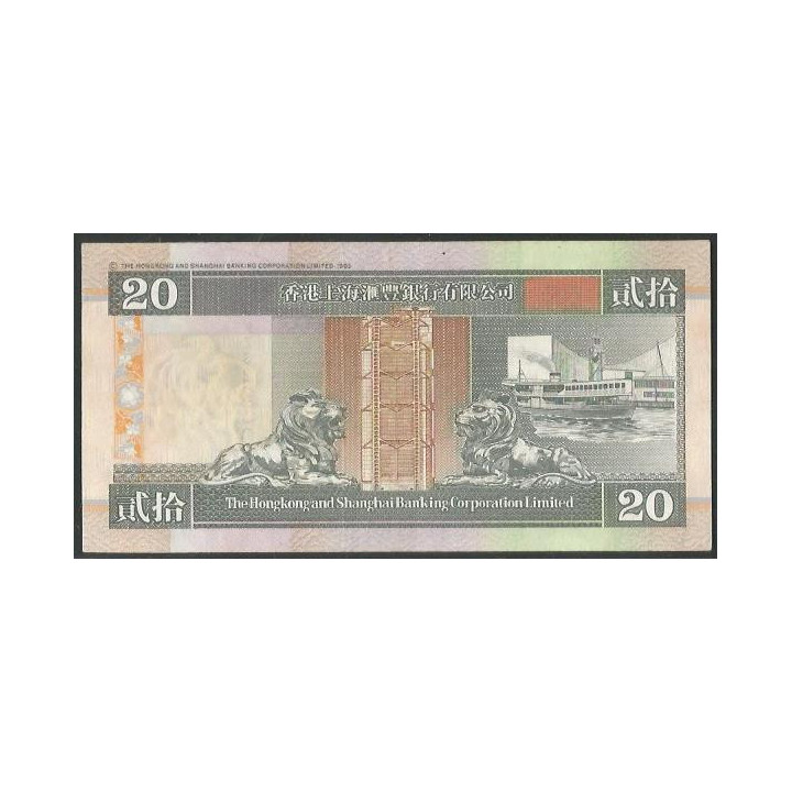 Hong Kong - THK&SBC 20 Dollars 1 Ene 1997 P201c reverso