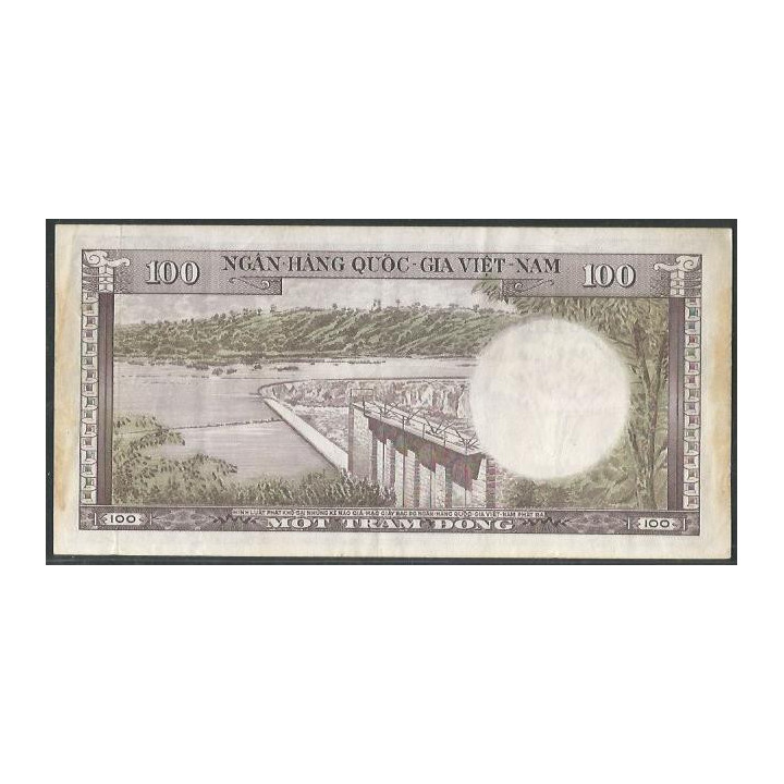 Vietnam Sur 100 Dong ND1966 P18a reverso