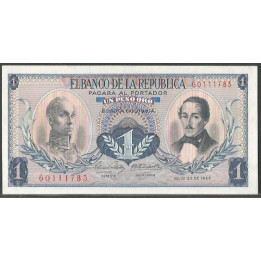 Billete de 1 Peso 20 Jul 1966 BGW058